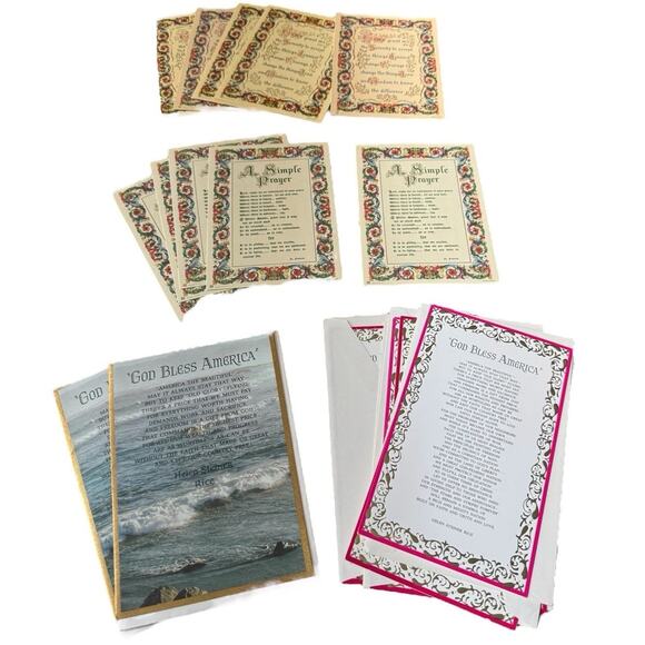 VTG Religious Prayer God Bless America Cards Helen Steiner Rice Serenity READ - Picture 1 of 7